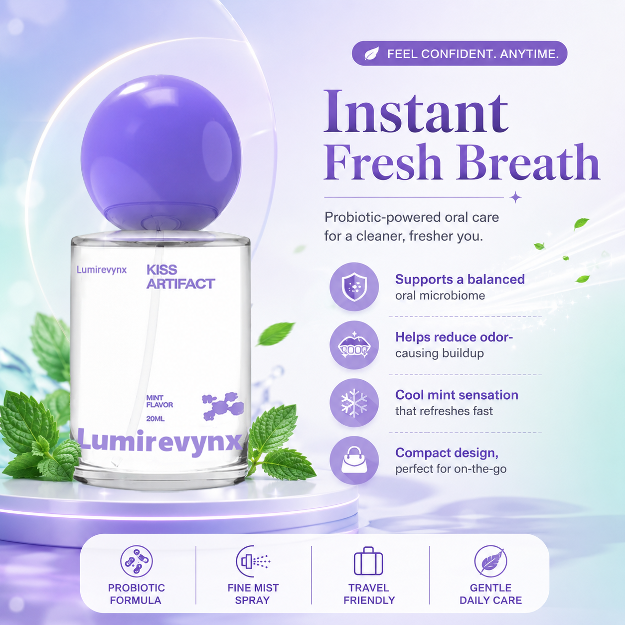 Lumirevynx instant fresh breath probiotic oral care