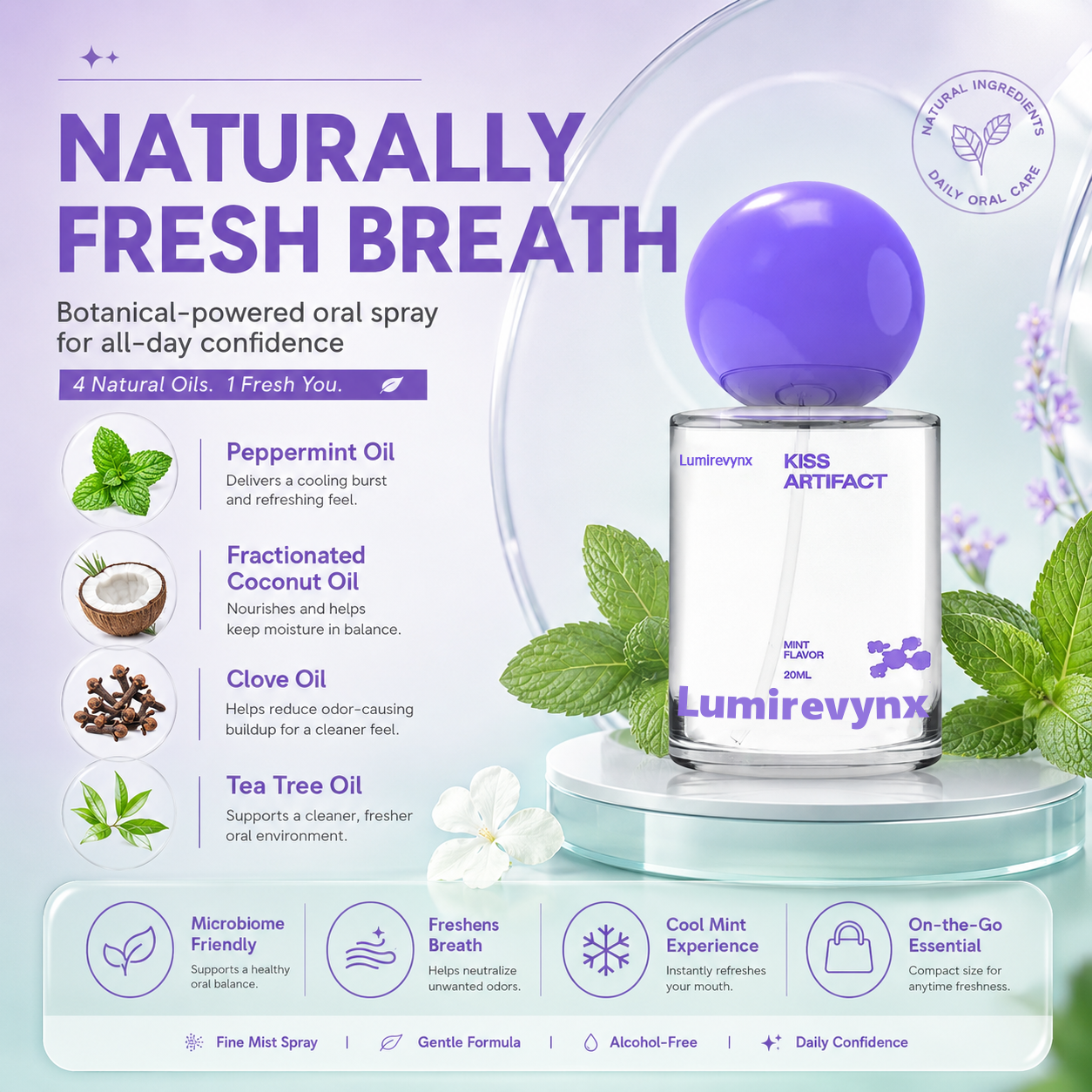 Lumirevynx probiotic oral spray fresh breath benefits
